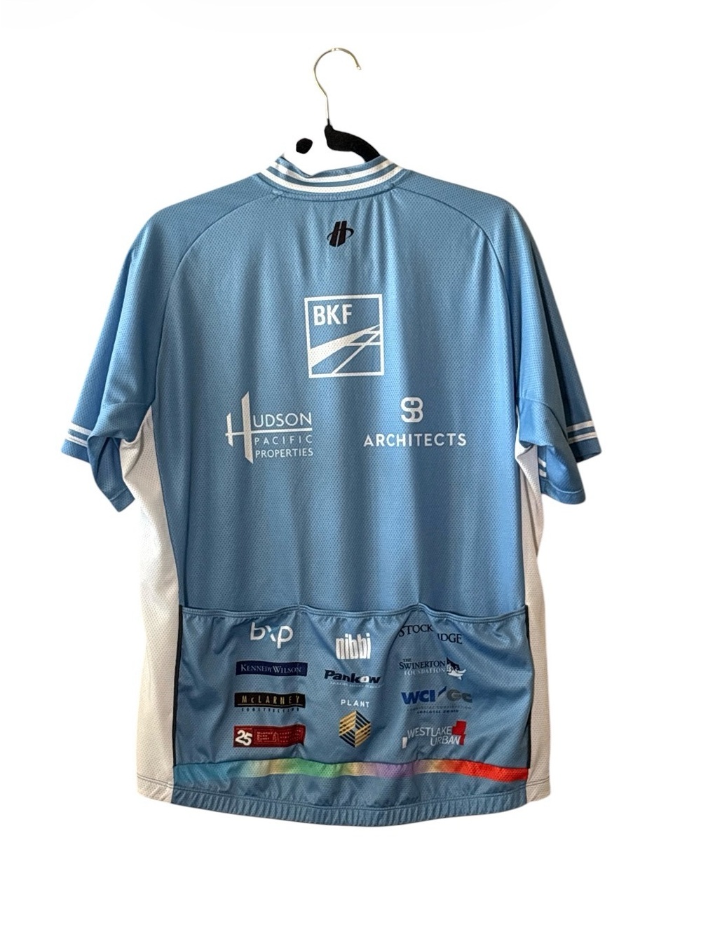 HINCAPIE Bike to hope,Men's Light Blue Cycling Jersey,Size XL,Made in Colombia - Picture 3 of 5